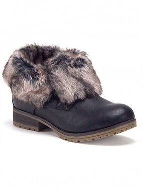 Refresh Wynne Fold-down Fur Combat Winter Chukka Boot in Black Size 8.5